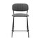 Armen Living Carlo 26" Gray Faux Leather and Black Metal Counter Height Bar Stool LCCOBABLGR26 - alternate 3